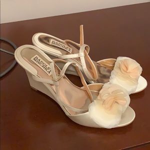 Badgley mischka designer wedding wedges